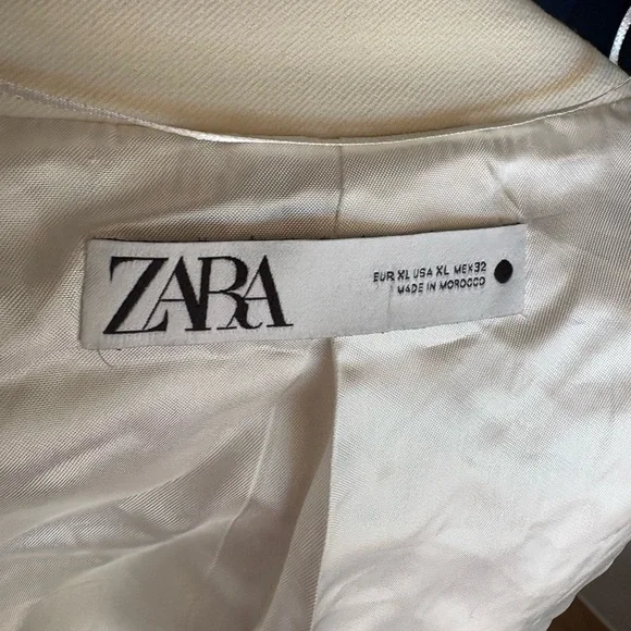 NWT ZARA TAILORED DOUBLE
BREASTED BLAZER ecru color XL - Picture 8 of 11